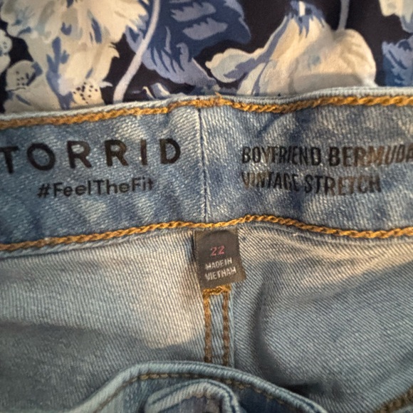 Torrid Blue Distressed Jean Shorts - Picture 3 of 3